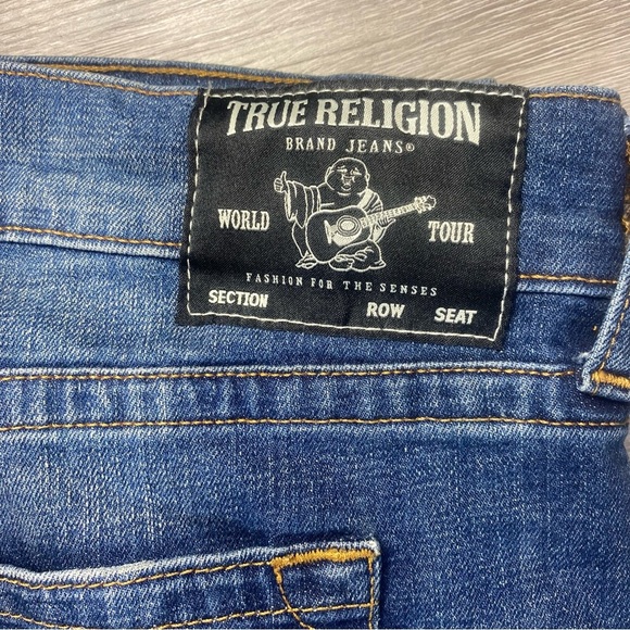 True Religion Men’s Distressed Slim Fit Jeans 40 Blue Denim - Picture 10 of 13